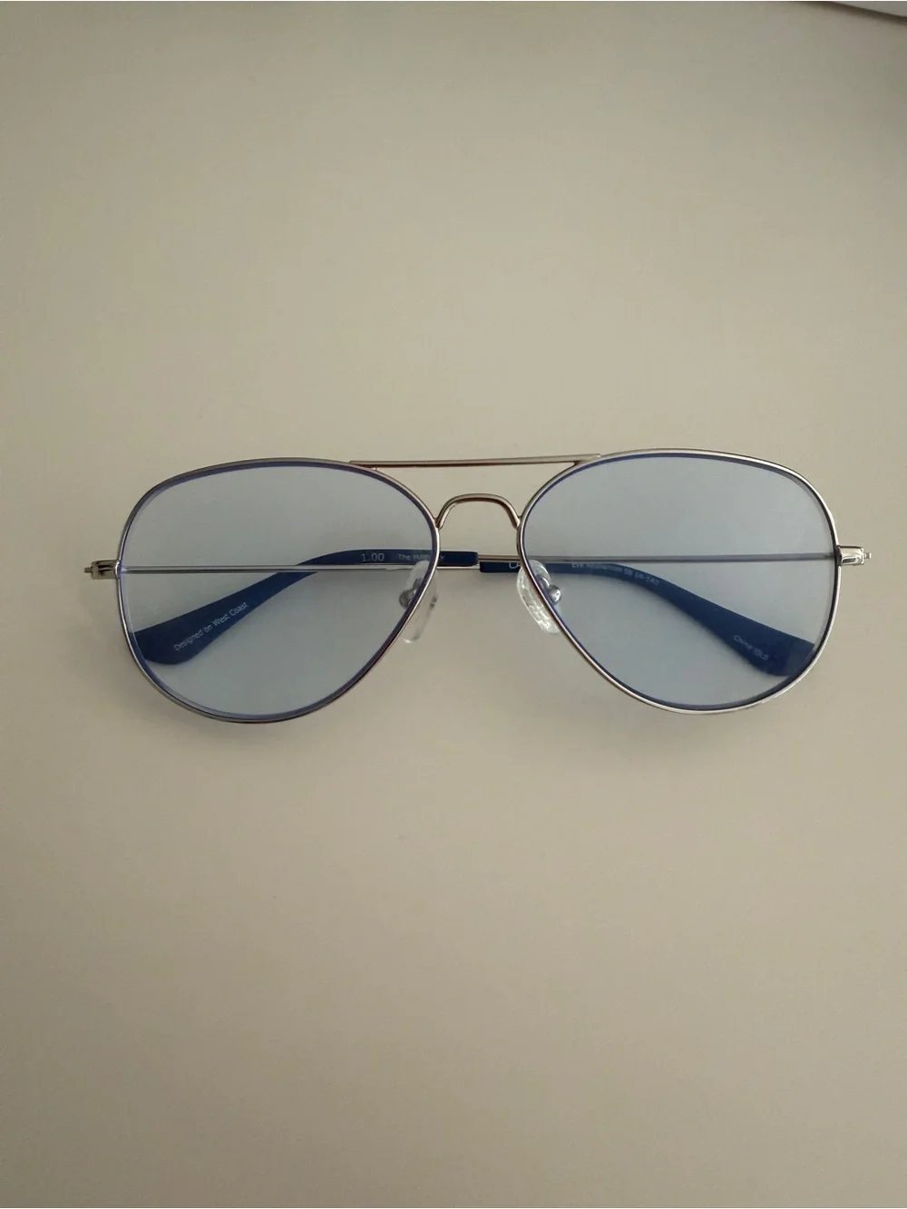 Caddis Blue Lens Aviator Glasses 1.0- Sleek Silver Frame